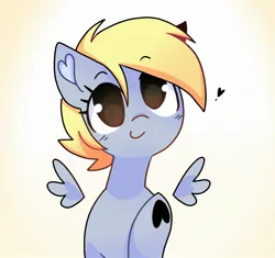 Size: 2143x2011 | Tagged: safe, artist:sillyp0ne, derpibooru import, derpy hooves, pegasus, pony, cute, derpabetes, eyebrows, eyebrows visible through hair, female, g4, heart, high res, image, jpeg, looking at you, mare, smiling, smiling at you, solo