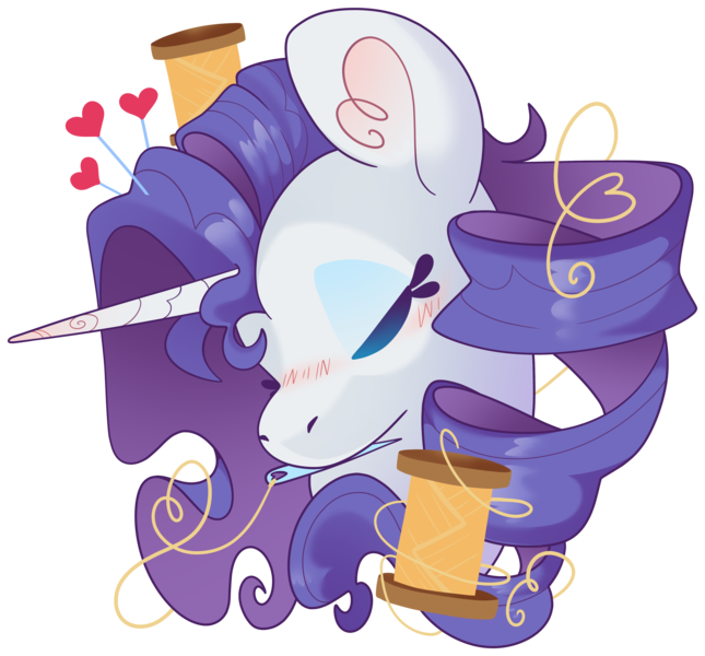 Size: 4627x4305 | Tagged: safe, artist:cutepencilcase, derpibooru import, rarity, pony, unicorn, bust, eyes closed, g4, image, png, portrait, simple background, solo, thread, transparent background