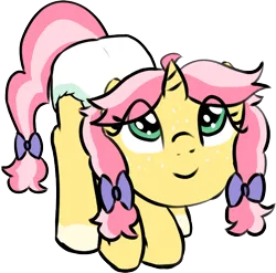 Size: 694x685 | Tagged: suggestive, artist:craftycirclepony, derpibooru import, oc, oc:crafty circles, unofficial characters only, pony, unicorn, bow, butt freckles, coat markings, cute, diaper, diaper fetish, face down ass up, female, fetish, filly, foal, freckles, hair bow, image, leaning, looking at you, looking up, looking up at you, non-baby in diaper, png, socks (coat marking)