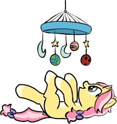Size: 920x974 | Tagged: safe, artist:craftycirclepony, derpibooru import, oc, oc:crafty circles, unofficial characters only, pony, unicorn, bow, butt freckles, coat markings, cute, female, filly, foal, freckles, hair bow, image, lying down, mobile, moon, on back, open mouth, planet, playing, png, raised leg, smiling, socks (coat marking), solo, stars