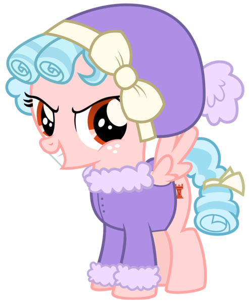 Size: 1275x1553 | Tagged: safe, derpibooru import, edit, cozy glow, pegasus, pony, clothes, cozybetes, cute, evil grin, female, filly, foal, g4, grin, image, png, simple background, smiling, solo, transparent background, winter outfit