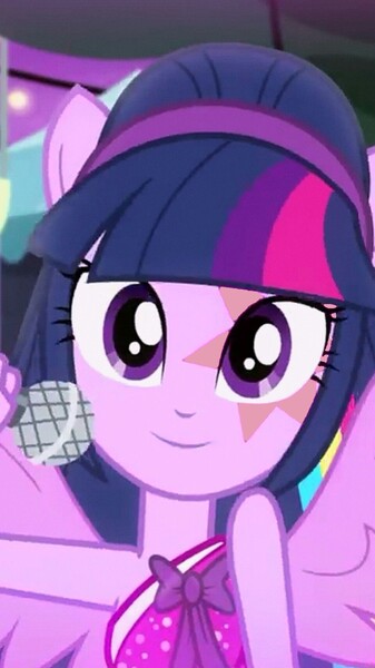 Size: 960x1707 | Tagged: safe, derpibooru import, screencap, twilight sparkle, twilight sparkle (alicorn), alicorn, equestria girls, perfect day for fun, bare shoulders, bow, cropped, cute, cutie mark, cutie mark on equestria girl, g4, grin, hairstyle, image, jpeg, looking at you, pony ears, rainbow rocks outfit, shoulder strap, sleeveless, smiling, smiling at you, wings