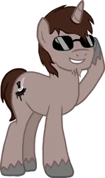 Size: 1005x1700 | Tagged: safe, artist:crisostomo-ibarra, derpibooru import, oc, oc:author penfeather, unofficial characters only, pony, unicorn, derpibooru community collaboration, 2024 community collab, derpibooru exclusive, glasses, hooves, horn, image, png, simple background, smiling, solo, standing, transparent background, unicorn oc