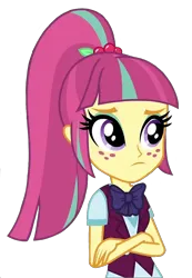 Size: 831x1201 | Tagged: safe, derpibooru import, edit, edited screencap, screencap, sour sweet, human, equestria girls, background removed, crossed arms, g4, image, looking at something, png, simple background, solo, transparent background