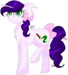 Size: 1797x1969 | Tagged: safe, artist:gallantserver, derpibooru import, oc, oc:purple palette, pony, unicorn, bow, female, image, mare, png, simple background, solo, tail, tail bow, transparent background