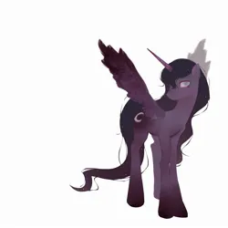 Size: 2000x2000 | Tagged: safe, artist:pascal571, derpibooru import, princess luna, pony, female, image, jpeg, looking at you, mare, simple background, solo, spread wings, white background, wings