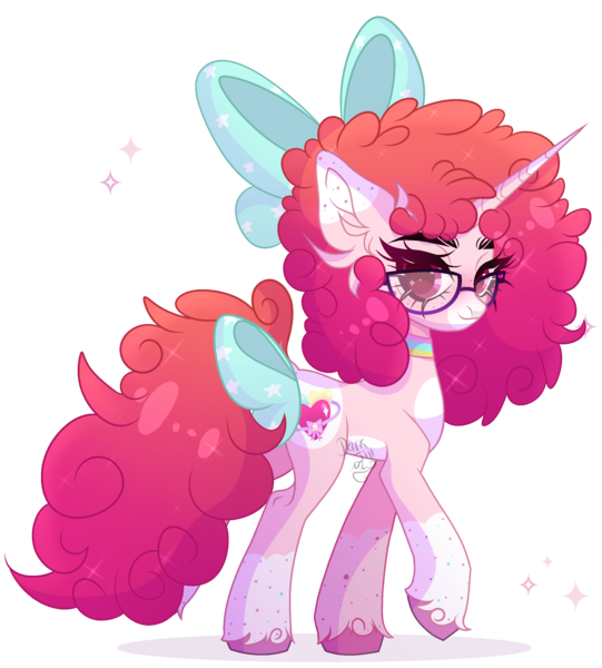 Size: 2785x3086 | Tagged: safe, artist:darkjillmlp123, derpibooru import, oc, oc:charleen hearts, pony, unicorn, bow, female, glasses, hair bow, image, mare, png, solo, tail, tail bow