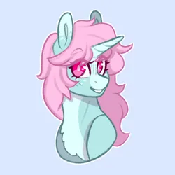 Size: 900x900 | Tagged: safe, artist:liefsong, derpibooru import, oc, oc:scoops, unofficial characters only, pony, unicorn, blue background, image, png, simple background, solo