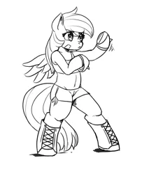 Size: 900x1109 | Tagged: safe, artist:mrs1989, derpibooru import, rainbow dash, pegasus, pony, bipedal, boxer, clothes, female, g4, hoof shoes, image, jpeg, mare, monochrome, simple background, sketch, solo, sports, white background