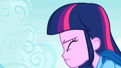 Size: 1904x1064 | Tagged: safe, derpibooru import, edit, edited screencap, screencap, twilight sparkle, human, equestria girls, equestria girls (movie), animated, backpack, clothes, eyes closed, female, gif, gritted teeth, image, loop, out of context, outdoors, shirt, teeth
