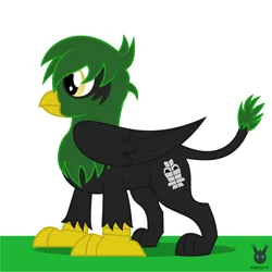 Size: 1418x1419 | Tagged: safe, artist:wheatley r.h., derpibooru import, oc, oc:tezcatl, unofficial characters only, gryphon, derpibooru exclusive, griffon oc, image, jpeg, male, simple background, solo, vector, watermark, white background