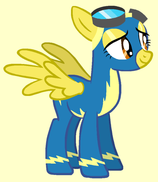 Size: 741x850 | Tagged: artist needed, source needed, safe, artist:ameliagirls53, edit, ponerpics import, oc, unofficial characters only, pegasus, pony, season 1, the best night ever, bald, base, clothes, eyelashes, female, g4, goggles, goggles on head, image, lidded eyes, mare, png, simple background, smiling, solo, tan background, uniform, wonderbolts, wonderbolts uniform