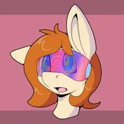 Size: 2048x2048 | Tagged: artist needed, suggestive, derpibooru import, oc, oc:copper moon, unofficial characters only, earth pony, pony, bust, drool, head only, hypno eyes, hypnogear, hypnosis, image, open mouth, png, portrait, simple background, solo, visor