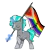 Size: 2666x2710 | Tagged: safe, artist:northglow, derpibooru import, edit, unauthorized edit, oc, oc:flame belfrey, unofficial characters only, pony, unicorn, blaze (coat marking), coat markings, eyes closed, facial markings, flag, image, magic, male, png, pride flag, resistor, simple background, socks (coat marking), solo, stallion, transparent background