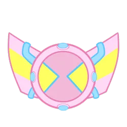 Size: 768x768 | Tagged: safe, artist:bluemario11, derpibooru import, pinkie pie, ben 10, g4, image, omnitrix, png, simple background, solo, transparent background