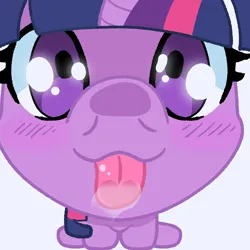 Size: 2000x2000 | Tagged: safe, artist:bubblegooey, derpibooru import, twilight sparkle, alicorn, pony, :p, blushing, boop, breaking the fourth wall, cute, female, fourth wall, g4, high res, image, licking, licking the fourth wall, looking at you, mare, noseboop, perspective, png, purple eyes, silly, simple background, sitting, solo, tongue out, twiabetes, white background