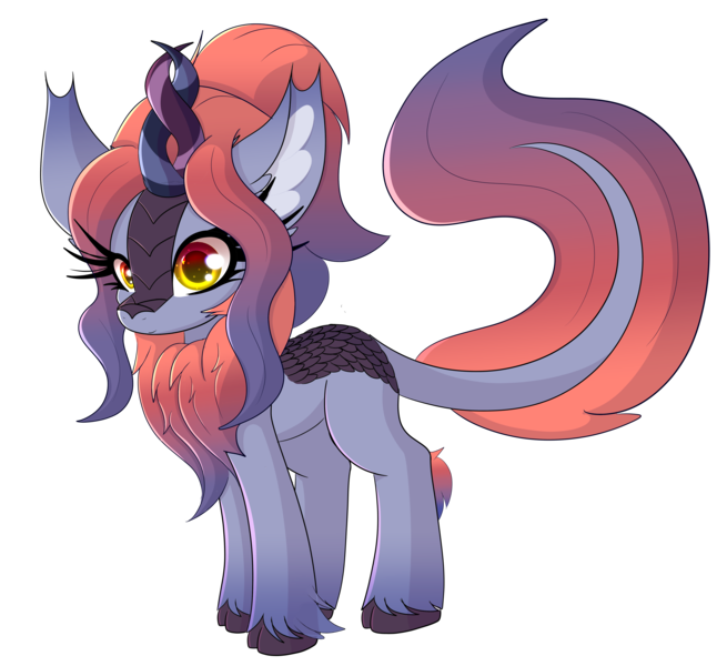 Size: 4401x4032 | Tagged: safe, artist:windykirin, derpibooru import, oc, oc:ardent ember, unofficial characters only, kirin, helix horn, horn, image, kirin oc, png, simple background, solo, transparent background