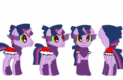 Size: 838x542 | Tagged: safe, artist:darkduskshine, derpibooru import, twilight sparkle, pony, unicorn, armor, bevor, boots, clothes, corrupted dusk shine, dark dusk shine, dark magic, dark shine, dusk is anakin, dusk shine, evil dusk, eye mist, green sclera, image, jpeg, king dusk, king dusk shine, magic, midnight sparkle, red iris, robe, rule 63, shoes, simple background, solo, sombra eyes, sombra's robe, tyrant shine, umbra's robe, unicorn dusk shine, white background