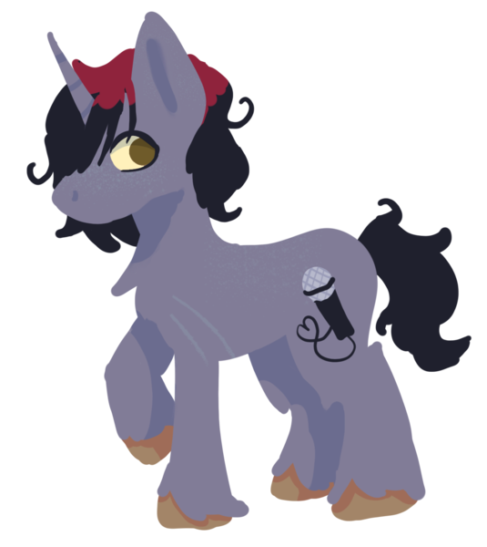 Size: 1263x1417 | Tagged: safe, artist:clandestine, derpibooru import, pony, unicorn, gerard way, horn, image, messy mane, my chemical romance, png, simple background, solo, transparent background