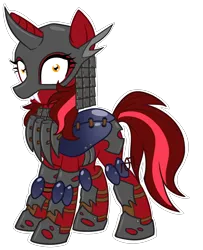 Size: 1500x1850 | Tagged: safe, artist:couratiel, derpibooru import, oc, oc:bludgeon, pony, unicorn, armor, female, image, mare, png, simple background, solo, transparent background