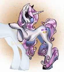 Size: 1887x2126 | Tagged: safe, artist:kisullkaart, derpibooru import, fleur-de-lis, pony, unicorn, female, image, leaning forward, leaning on somepony, looking at you, mare, png, signature, smiling, solo