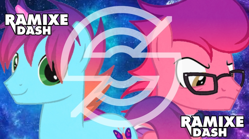 Size: 2560x1436 | Tagged: safe, artist:ramixe dash, derpibooru import, pony, g5, g4, g5 to g4, generation leap, glasses, image, jpeg, logo, male, misty brightdawn, ruby jubilee, rule 63, stallion