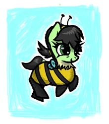 Size: 743x843 | Tagged: safe, artist:scandianon, derpibooru import, oc, oc:anonfilly, unofficial characters only, bee pony, original species, pony, cute, female, filly, image, passepartout, png
