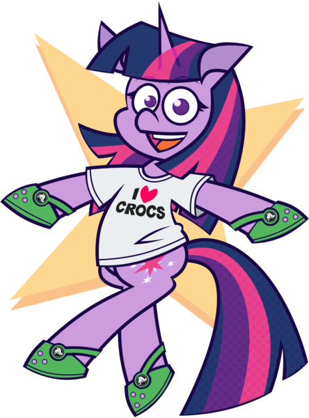 Size: 4559x6156 | Tagged: safe, artist:threetwotwo32232, derpibooru import, twilight sparkle, pony, unicorn, crocs, female, image, looking at you, mare, png, simple background, transparent background, unicorn twilight