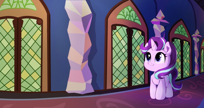 Size: 3500x1855 | Tagged: safe, artist:cxynbl, derpibooru import, starlight glimmer, pony, unicorn, image, jpeg, solo, twilight's castle