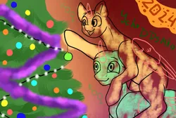 Size: 1441x970 | Tagged: safe, artist:deadsmoke, derpibooru import, 2024, any gender, any race, auction, celebration, christmas, christmas tree, commission, happy, holiday, image, new year, png, tree, your character here