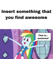 Size: 3192x3542 | Tagged: safe, artist:geononnyjenny, derpibooru import, edit, edited screencap, screencap, rainbow dash, human, equestria girls, equestria girls (movie), arms spread out, awesome, carousel boutique, clothes, cute, dashabetes, female, humanized, image, jpeg, meme, open mouth, open smile, smiling, solo, solo female