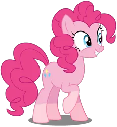 Size: 1372x1486 | Tagged: safe, artist:princessyanderequinn, derpibooru import, pinkie pie, earth pony, pony, female, g4, image, png, redesign, simple background, smiling, solo, transparent background