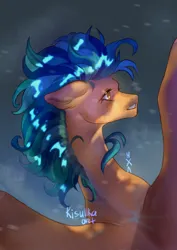 Size: 2480x3508 | Tagged: safe, artist:kisullkaart, derpibooru import, pegasus, pony, abstract background, bust, female, gift art, image, jpeg, mare, portrait, signature, solo, spread wings, wings