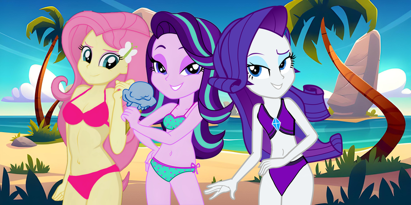 Size: 2960x1480 | Tagged: suggestive, artist:rosasmitt, derpibooru import, fluttershy, rarity, starlight glimmer, equestria girls, caption, image, image macro, png, spoilers for another series, text