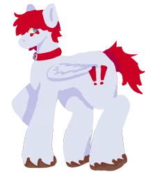 Size: 1248x1417 | Tagged: safe, artist:clandestine, derpibooru import, ponified, pegasus, pony, awsten knight, collar, image, makeup, png, simple background, solo, transparent background, waterparks, wings