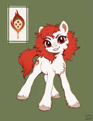 Size: 671x868 | Tagged: safe, artist:lynxwolf, derpibooru import, oc, oc:kich pineberry, earth pony, pony, chest fluff, colored, colored sketch, cute, cutie mark, fluffy, fluffy mane, freckles, image, png, red mane, reference, reference sheet, sketch, white coat