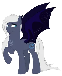 Size: 2218x2702 | Tagged: safe, derpibooru import, oc, oc:chronos, unofficial characters only, bat pony, pony, base used, bat wings, blue eyes, cutie mark, grey fur, image, long hair, male, next generation, parent:princess luna, png, ponytail, solo, stallion, white hair, wings