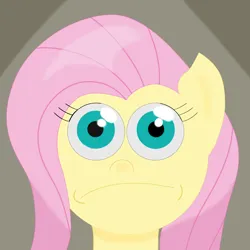 Size: 2048x2048 | Tagged: safe, artist:cosmicwaves35, derpibooru import, fluttershy, pegasus, flutterstare, image, looking at you, png, reference, spongebob reference, spongebob squarepants, stare, watching