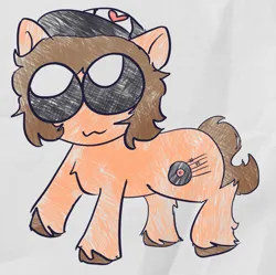 Size: 1387x1382 | Tagged: safe, derpibooru import, earth pony, pony, chibi, fall out boy, fluffy tail, hat, image, patrick stump, png, solo, tail