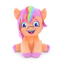 Size: 1024x1024 | Tagged: safe, derpibooru import, official, sunny starscout, earth pony, g5, blue eyes, chibi, image, jpeg, looking at you, malaysia, merchandise, multicolored hair, philippines, photo, plushie, rainbow hair, singapore, sitting, smiling, smiling at you, thailand, toy