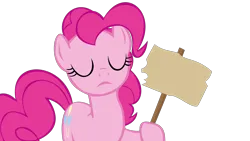 Size: 1920x1080 | Tagged: safe, derpibooru import, pinkie pie, earth pony, pony, putting your hoof down, blank, female, image, png, sign, simple background, solo, template, transparent background