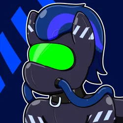 Size: 600x600 | Tagged: suggestive, artist:defilerzero, derpibooru import, oc, oc:guard cobalt flash, unofficial characters only, bat pony, bat pony oc, bat wings, drone, gas mask, hypnosis, hypnotized, icon, image, mask, png, rubber, wings