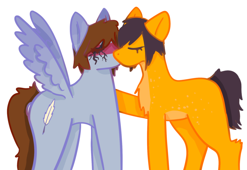 Size: 1741x1199 | Tagged: suggestive, artist:clandestine, derpibooru import, ponified, earth pony, pegasus, pony, blank flank, brendon urie, emo, eyes closed, gay, image, kissing, male, panic! at the disco, png, ryan ross, shipping, simple background, spread wings, transparent background, wingboner, wings