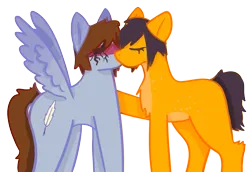 Size: 1741x1199 | Tagged: suggestive, artist:clandestine, derpibooru import, ponified, earth pony, pegasus, pony, blank flank, brendon urie, emo, eyes closed, gay, image, kissing, male, panic! at the disco, png, ryan ross, shipping, simple background, spread wings, transparent background, wingboner, wings