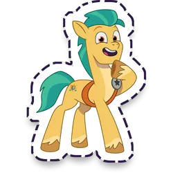 Size: 1024x1024 | Tagged: safe, derpibooru import, hitch trailblazer, earth pony, pony, g5, gameloft, image, my little pony: mane merge, png, raised hoof, simple background, transparent background