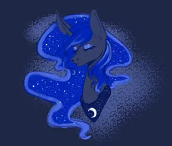 Size: 5760x4875 | Tagged: safe, artist:katrinlove13, derpibooru import, princess luna, alicorn, pony, absurd resolution, blue background, bust, eyes closed, female, g4, image, mare, png, simple background, solo