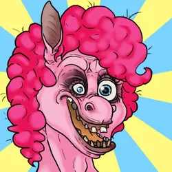 Size: 500x500 | Tagged: artist needed, safe, derpibooru import, pinkie pie, earth pony, abomination, g4, image, jpeg, smiling, ugly