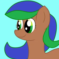 Size: 2500x2500 | Tagged: safe, artist:iamaveryrealperson, derpibooru import, oc, unofficial characters only, pony, 2020, blue background, bust, female, g4, image, mare, minecraft, mint background, ms paint, png, portrait, simple background, smiling, solo, teal background