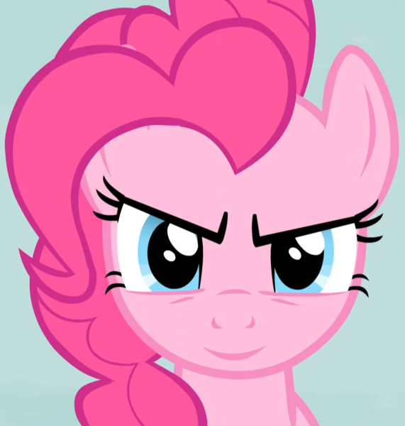 Size: 1018x1070 | Tagged: safe, derpibooru import, edit, edited screencap, editor:twilyisbestpone, screencap, pinkie pie, earth pony, pony, season 5, the cutie map, amused, cropped, evil grin, female, g4, grin, image, inverted mouth, looking at you, mare, narrowed eyes, pinkie pie is amused, png, smiling, smiling at you, solo