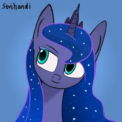 Size: 400x400 | Tagged: safe, alternate version, artist:stvihandi, derpibooru import, princess luna, alicorn, pony, ethereal mane, female, g4, image, mare, png, smiling, solo